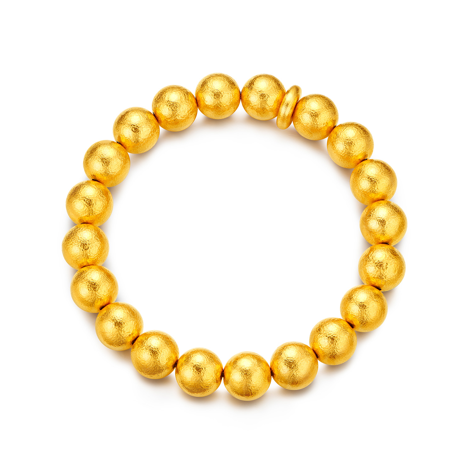 六福珠宝福满传家缘满黄金手链男手工錾刻大气手串计价F63G0103DS【视频看货】