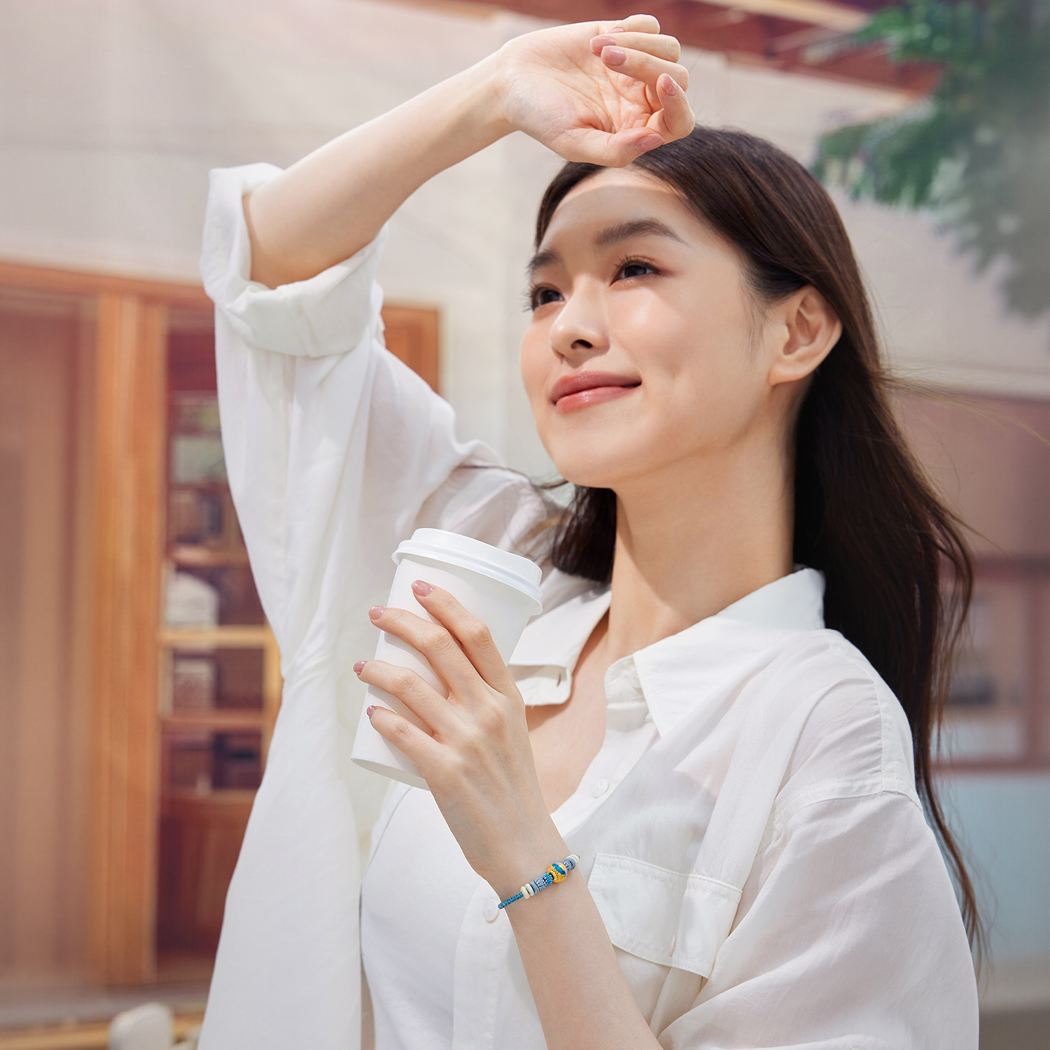 六福珠宝山海珠黄金足金鎏彩吊坠转运珠女款A01A0021DS