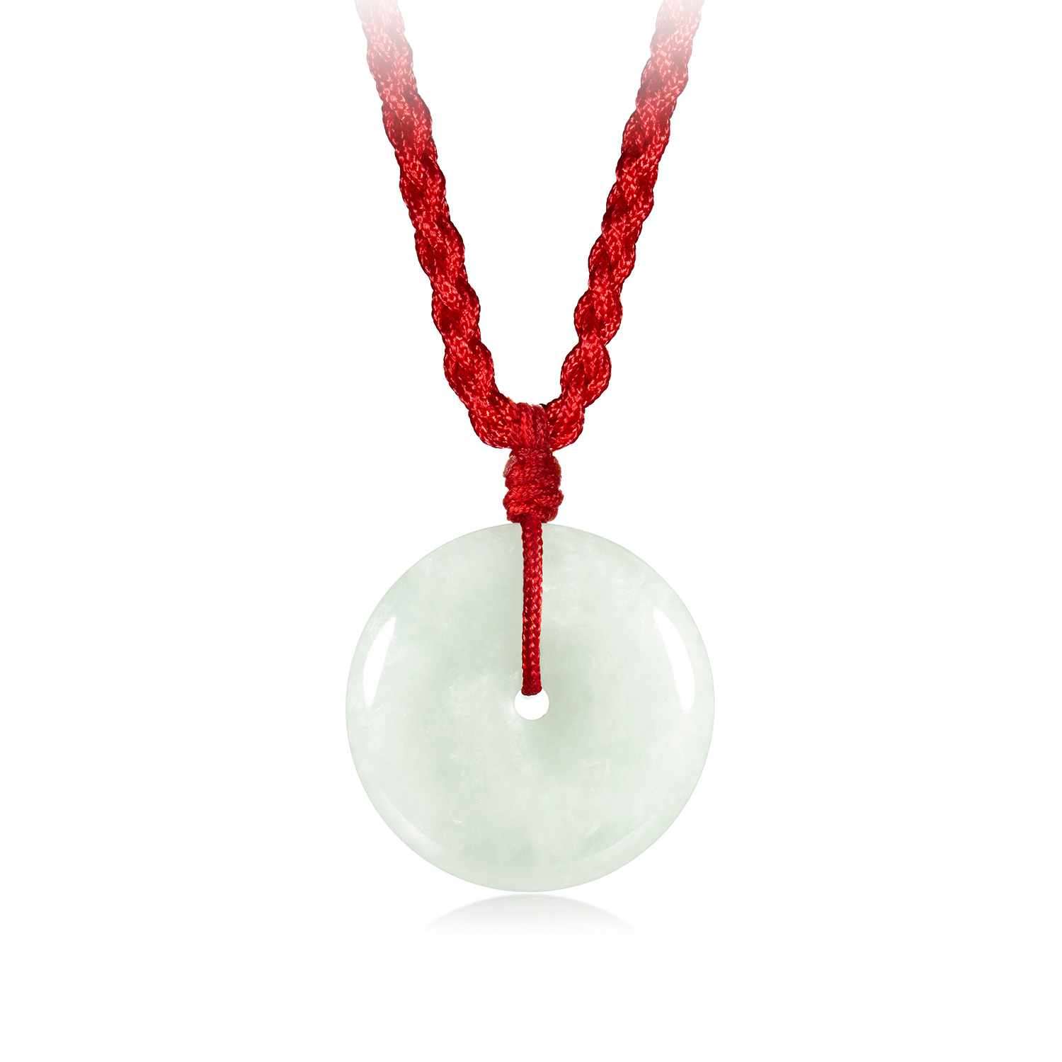 六福珠宝玉吊坠平安扣豆种翡翠吊坠配颈绳儿童款送礼定价LFP006G