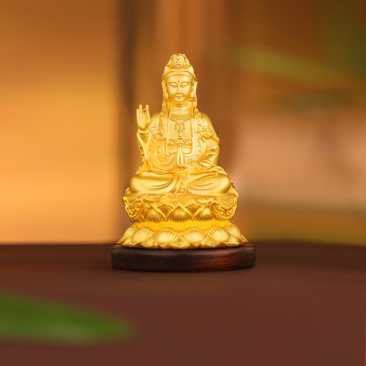 六福珠宝坐莲观音实体黄金摆件装饰工艺品足金佛配礼盒定价DH0263【联系客服补货】 - 六福珠宝官方商城