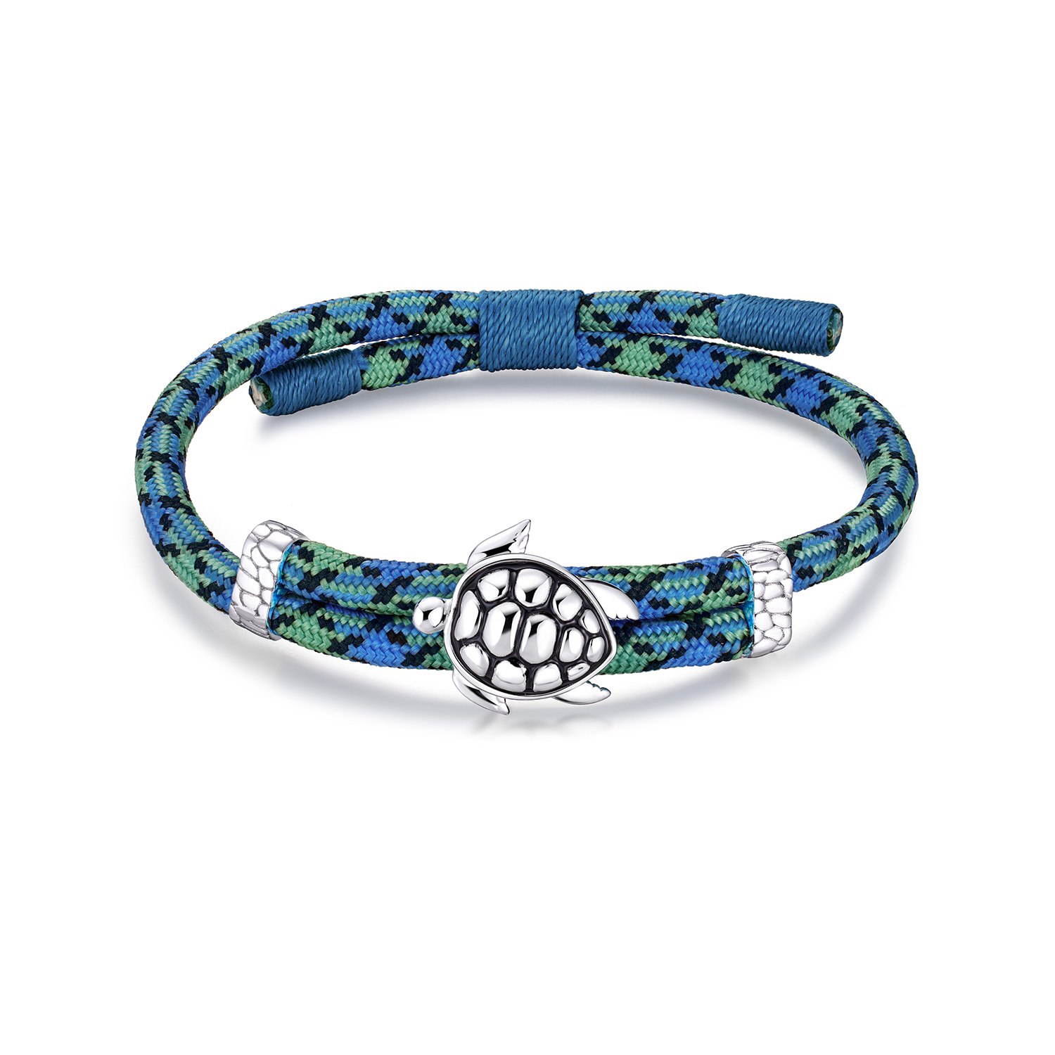 六福珠宝海洋系列海龟铂金手链铂950男女款鎏彩白金手绳GJT0019DS【1V1直播看货】