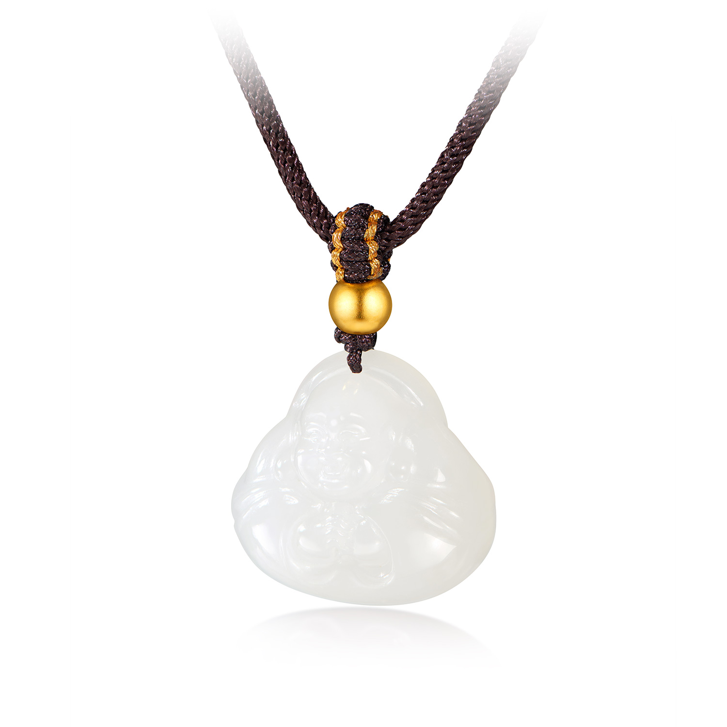 六福珠宝抱抱佛和田玉吊坠黄金金珠项链女日常玉佛玉坠G31A0006DS