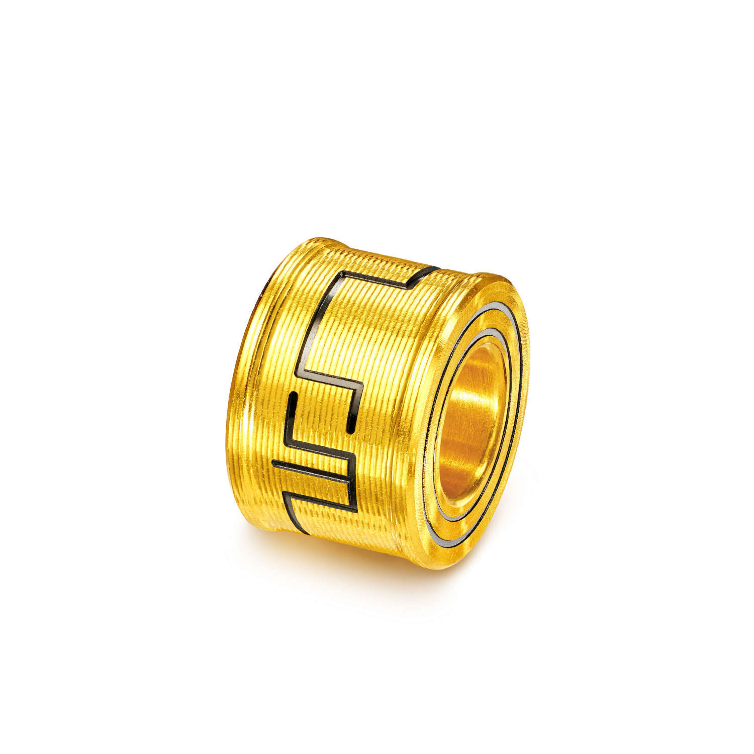 六福珠宝马年生肖马黄金足金电黑工艺转运珠男女情侣款HEA0007DS