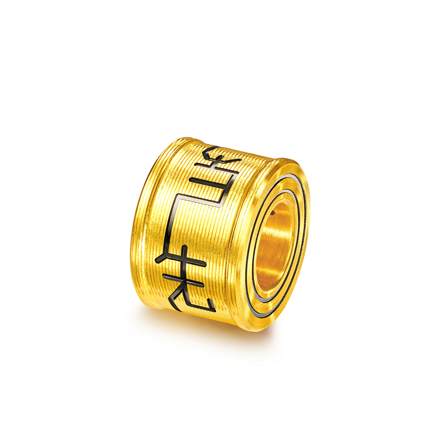 六福珠宝马年生肖马黄金足金电黑工艺转运珠男女情侣款HEA0007DS