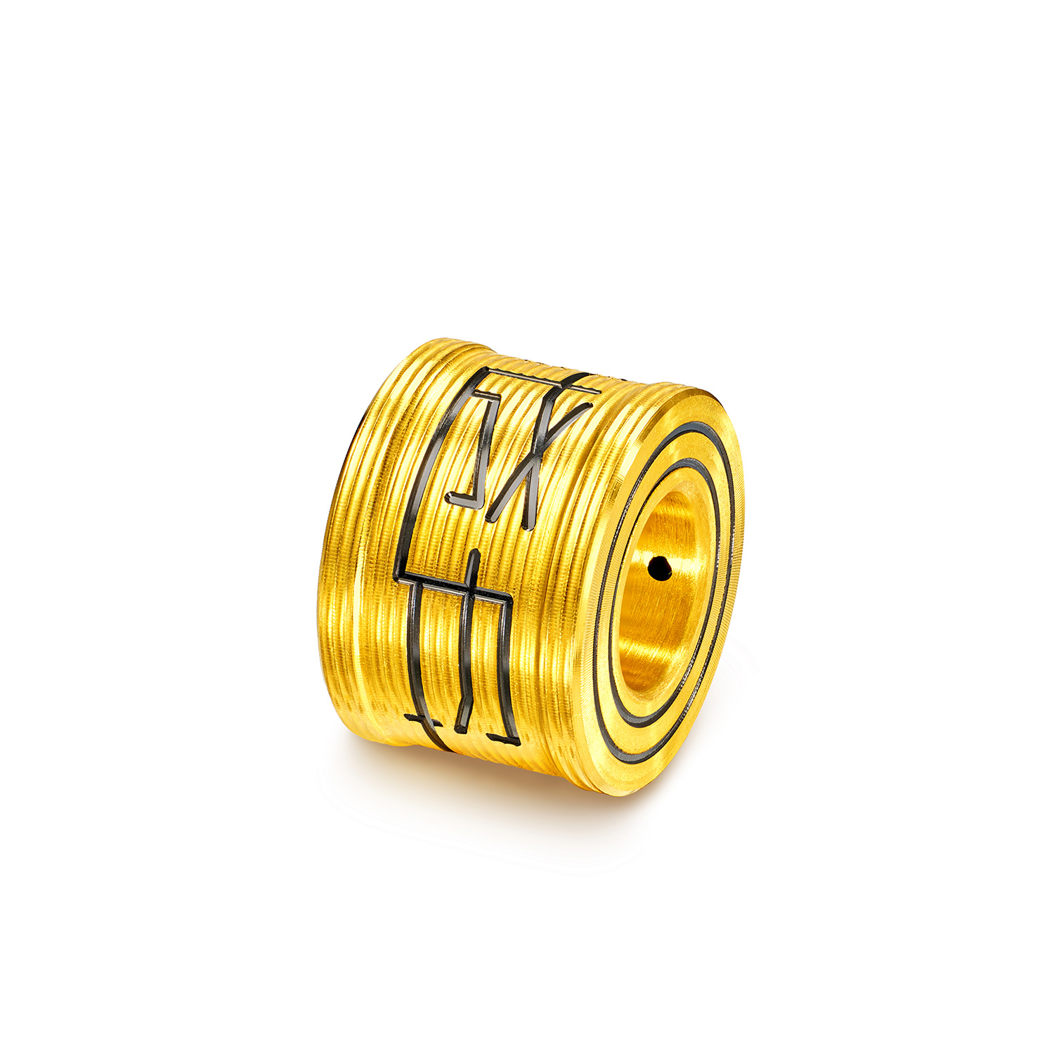 六福珠宝马年生肖马黄金足金电黑工艺转运珠男女情侣款HEA0007DS