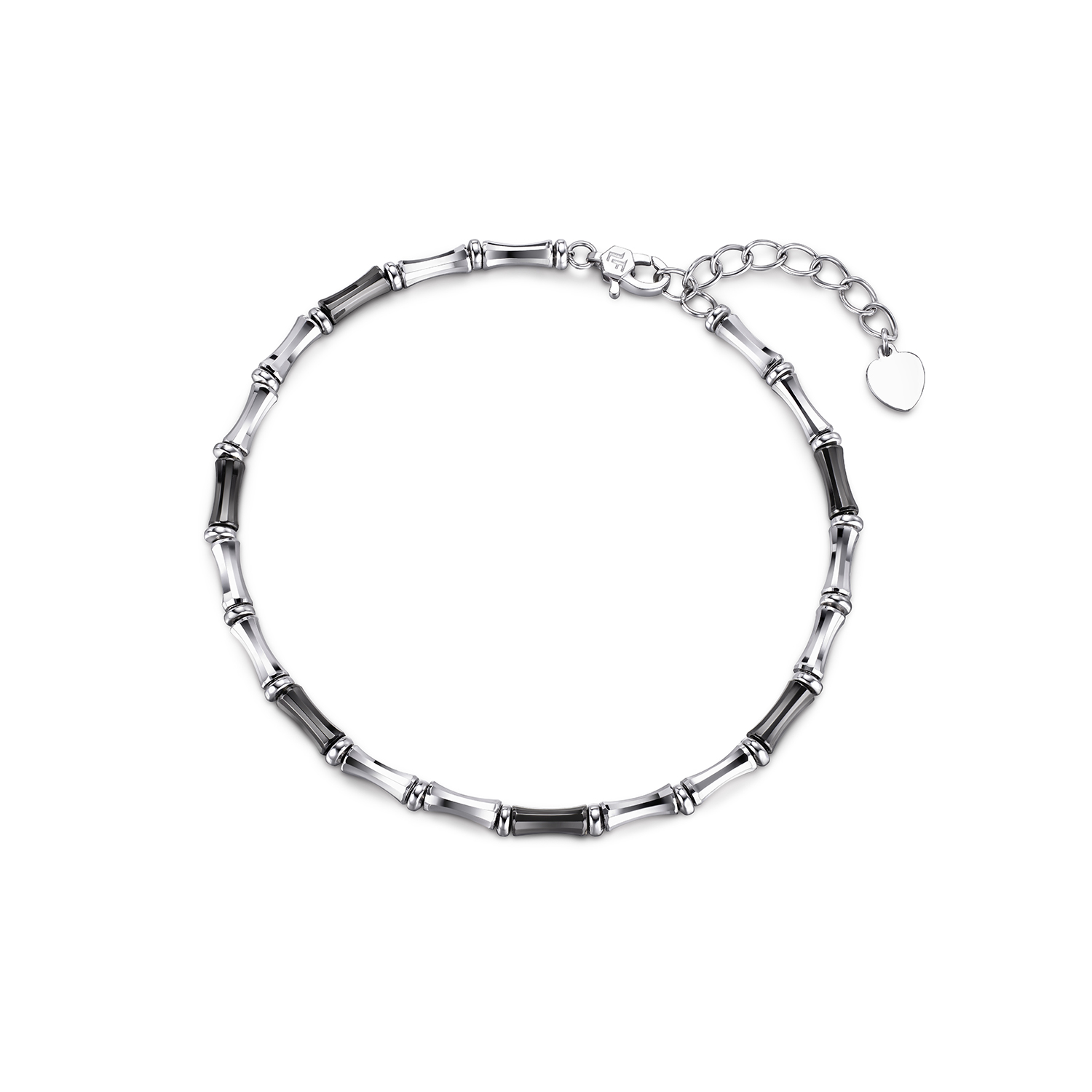 六福珠宝竹节铂金手链铂950女款简约电黑白金首饰计价G07P0029DS