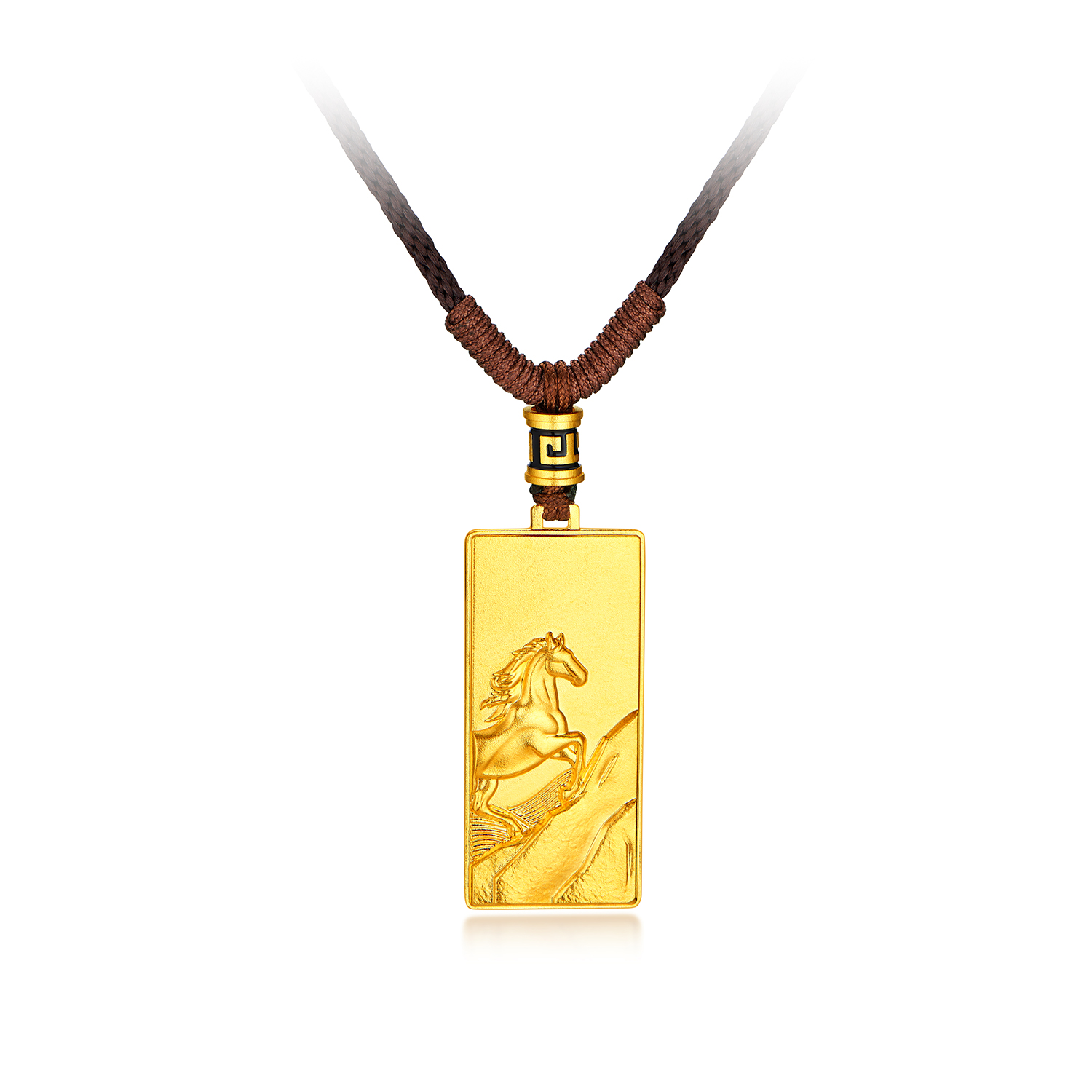 六福珠宝福满传家马跃前程黄金项链吊坠男女生肖马计价ERG0011DS【1V1直播看货】