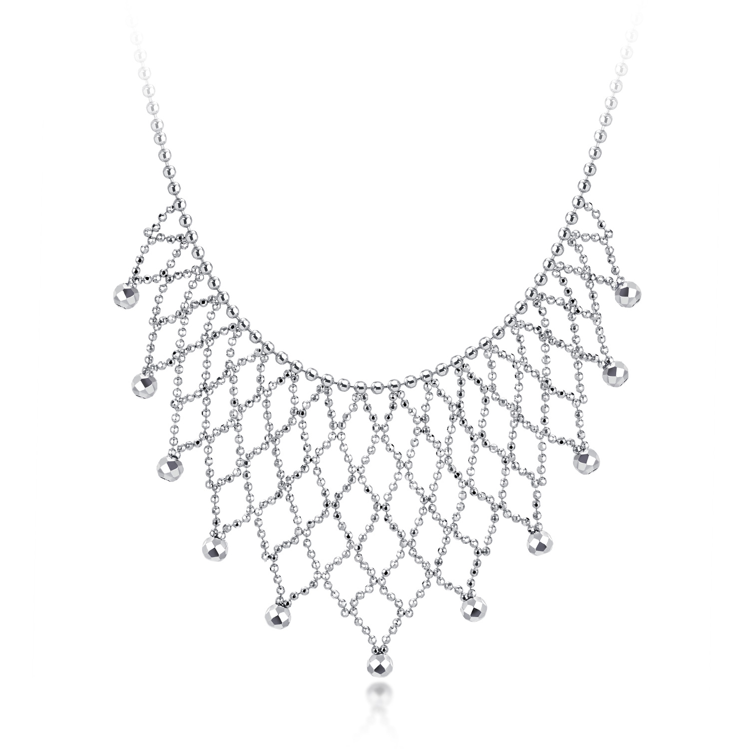 六福珠宝蕾丝星河铂金项链铂950女白金蹦迪珠锁骨链计价GJP0016DS