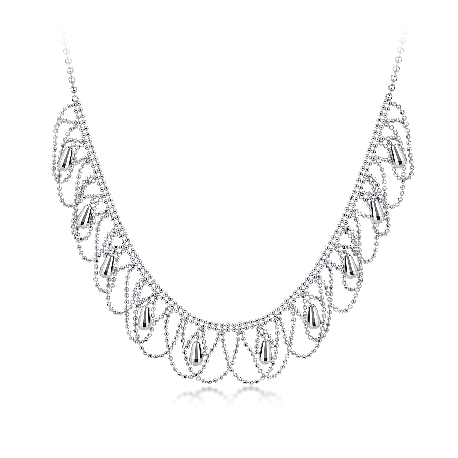 六福珠宝蕾丝曼舞铂金项链铂950女水滴白金锁骨颈链计价GJP0015DS【1V1直播看货】