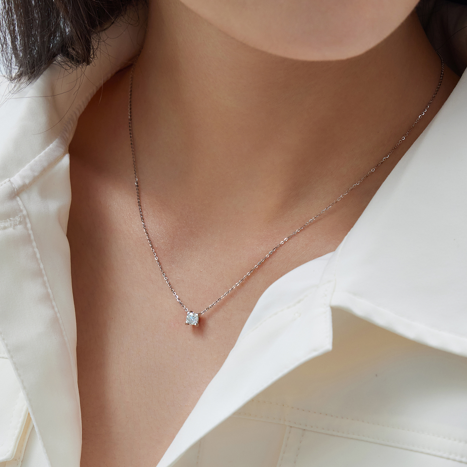 【成毅同款】【成毅同款】六福珠宝Hexicon18K金钻石项链女款套链定价HX31497B【1V1直播看货】