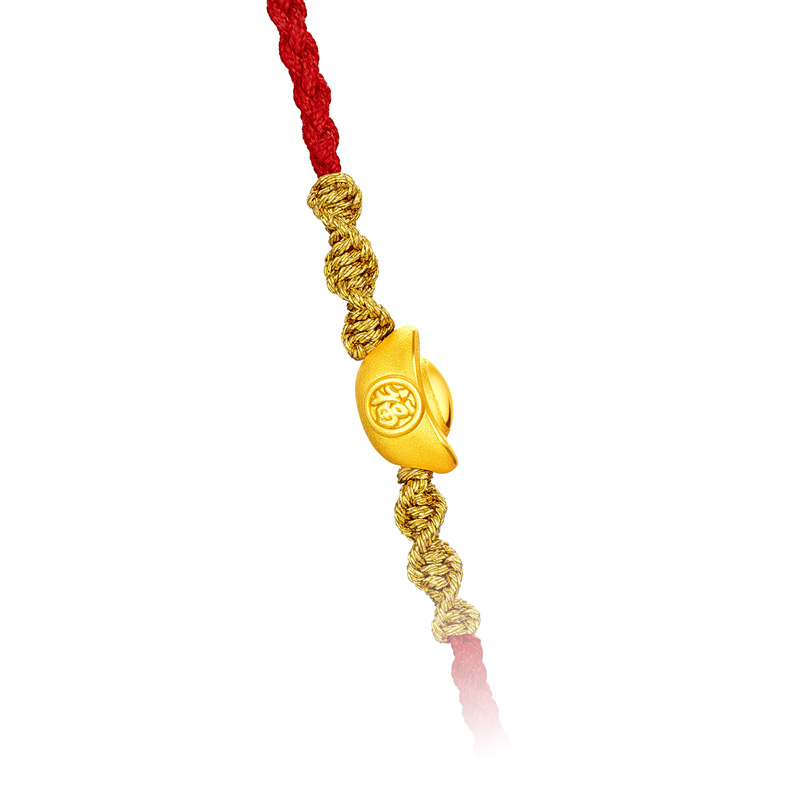 六福珠宝百福金锁包黄金项链吊坠女款足金平安锁计价A03TBGN0002【联系客服补货】