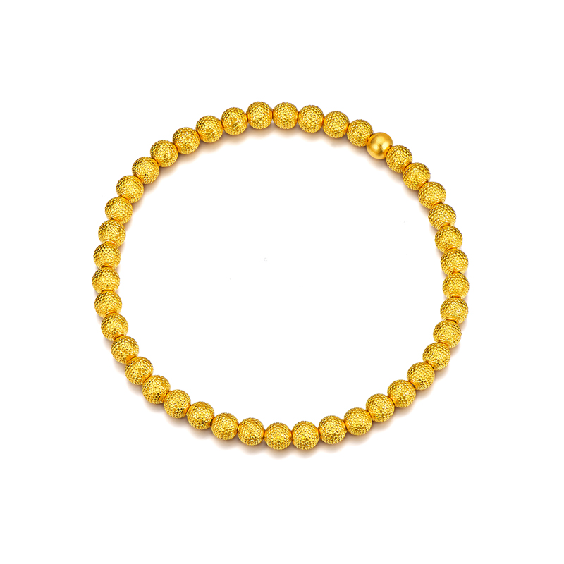 六福珠宝福满传家菠萝金珠黄金手链女款足金手串计价F97TBGB0001【联系客服补货】【视频看货】