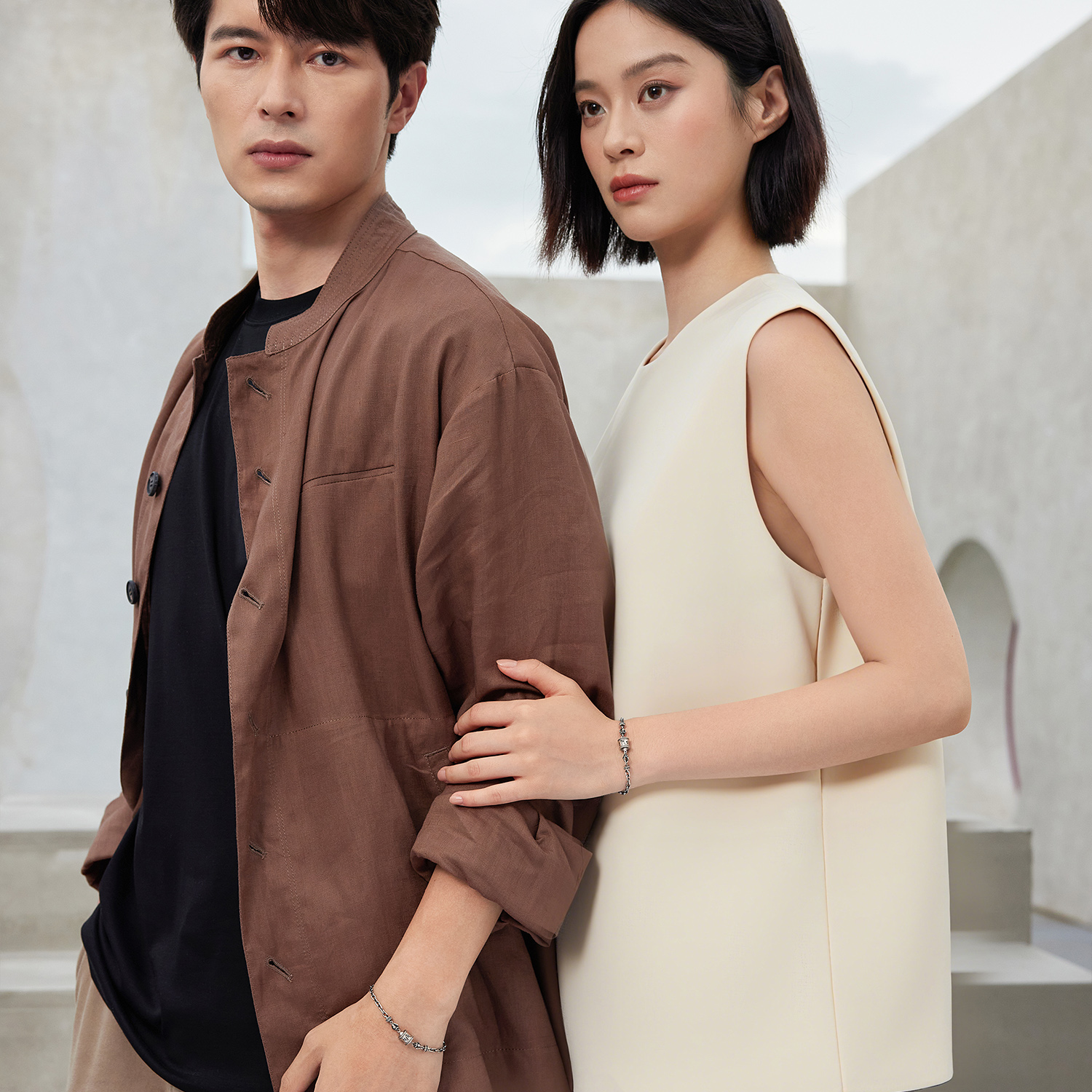 六福珠宝六字真言铂金手链铂950男士电黑白金首饰计价G07P0007DS【1V1直播看货】