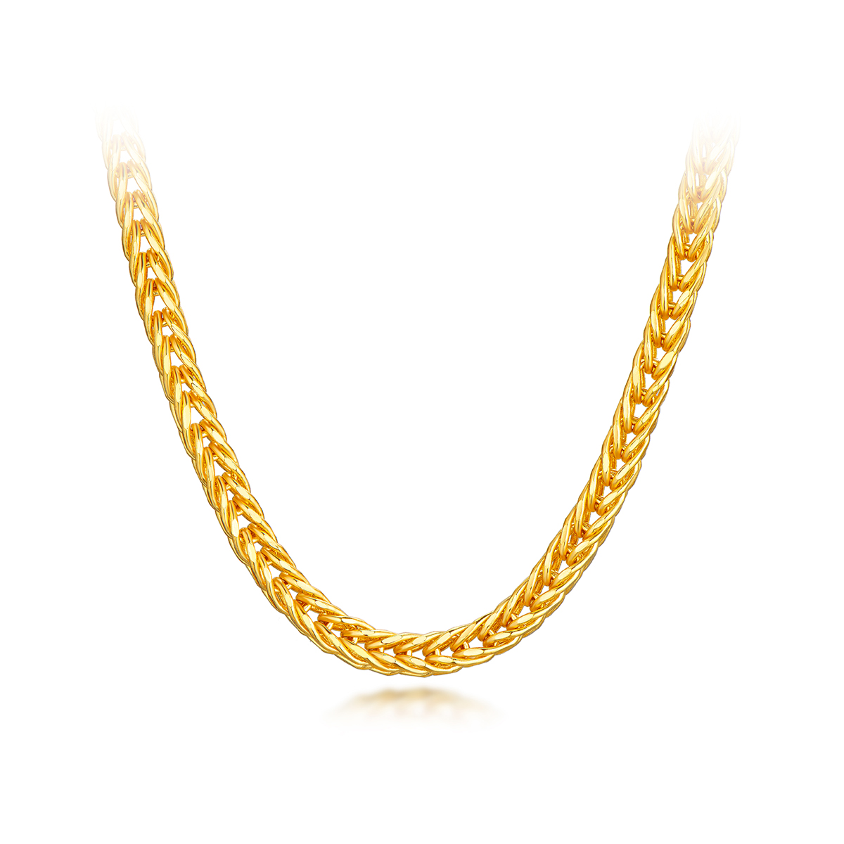 六福珠宝生肖龙头肖邦素链黄金项链男士足金链子计价B01TBGN0032