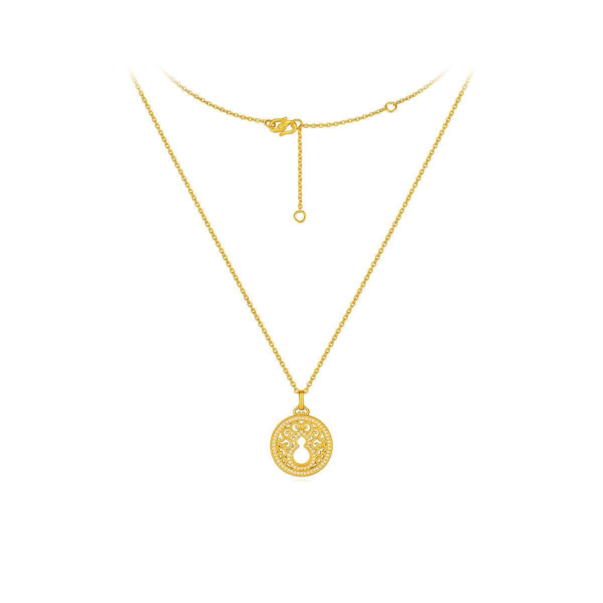 六福珠宝福满传家黄金项链女镂空葫芦足金钻石套链定价001384UA【联系客服补货】 - 六福珠宝官方商城