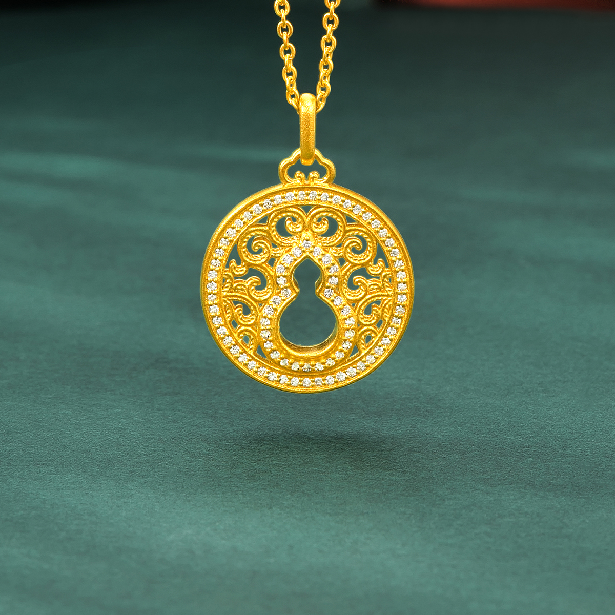 六福珠宝福满传家黄金项链女镂空葫芦足金钻石套链定价001384UA【联系客服补货】 - 六福珠宝官方商城