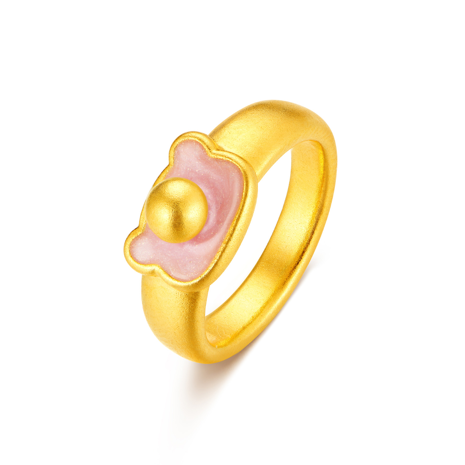 六福珠宝童趣宝宝黄金戒指儿童鎏彩马生肖满月周岁礼物L11A0009DS