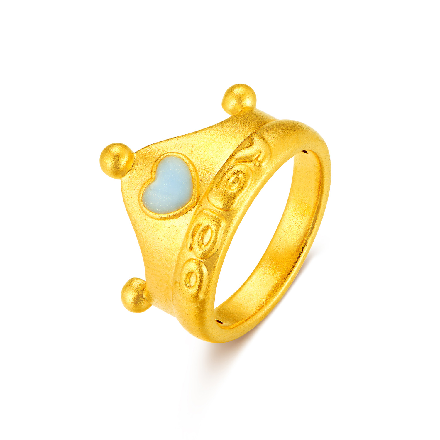 六福珠宝童趣宝宝黄金戒指儿童鎏彩马生肖满月周岁礼物L11A0009DS