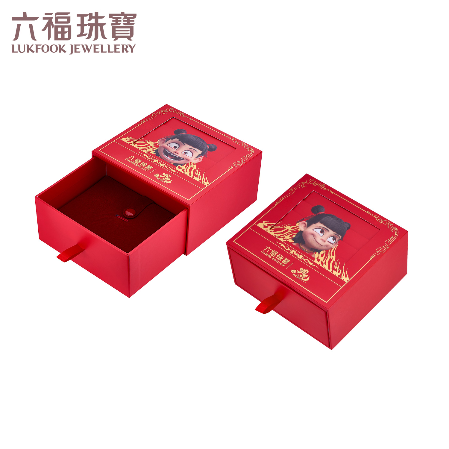 六福珠宝电影哪吒之魔童闹海乾坤圈典藏版黄金手镯女计价034273AA