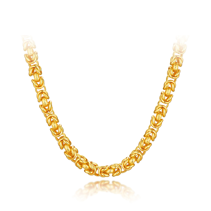 六福珠宝四方龙骨链黄金项链男生肖龙头足金计价L02TBGN0006【联系客服补货】