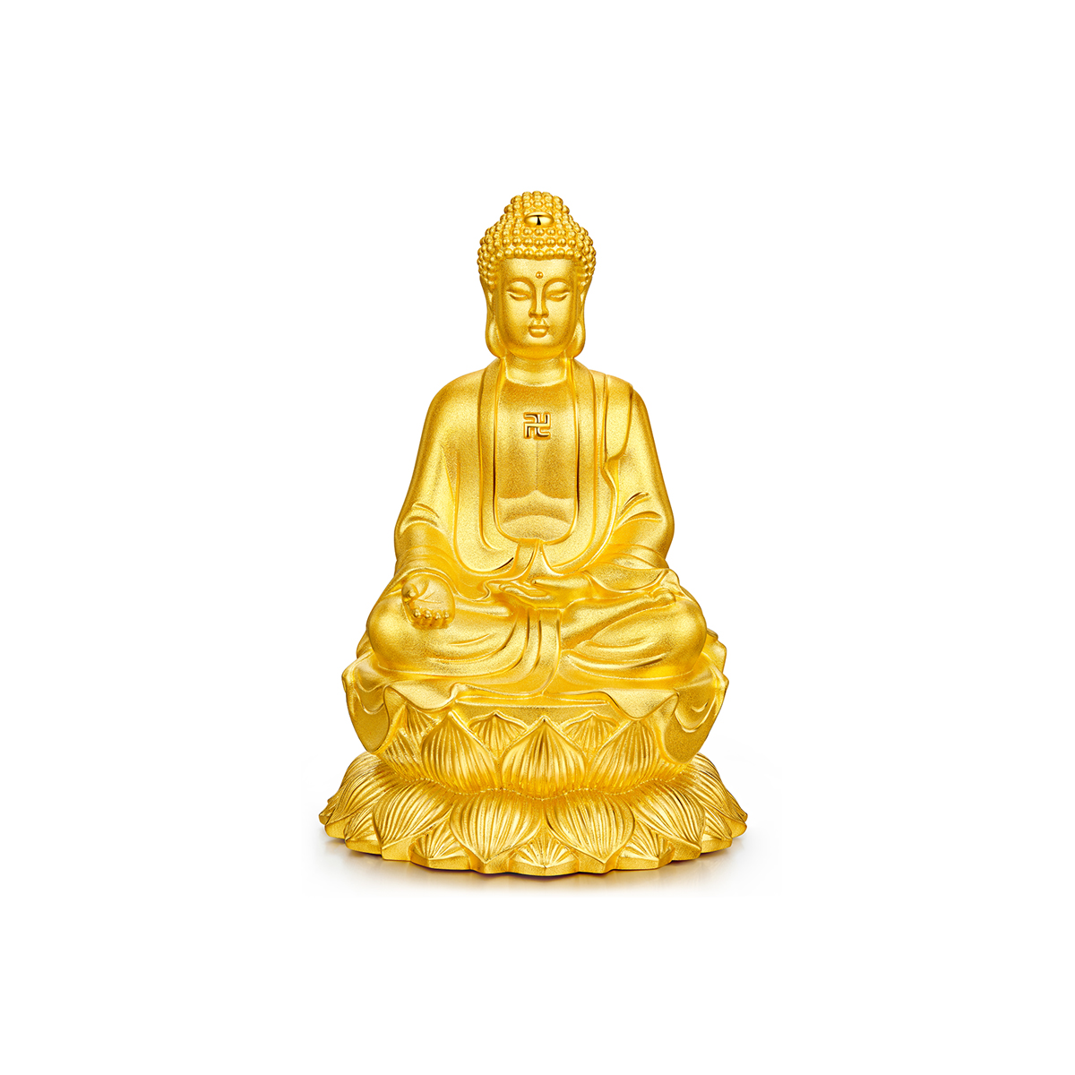 六福珠宝如来佛实体黄金摆件收藏金佛装饰工艺品配礼盒定价DH0262【联系客服补货】