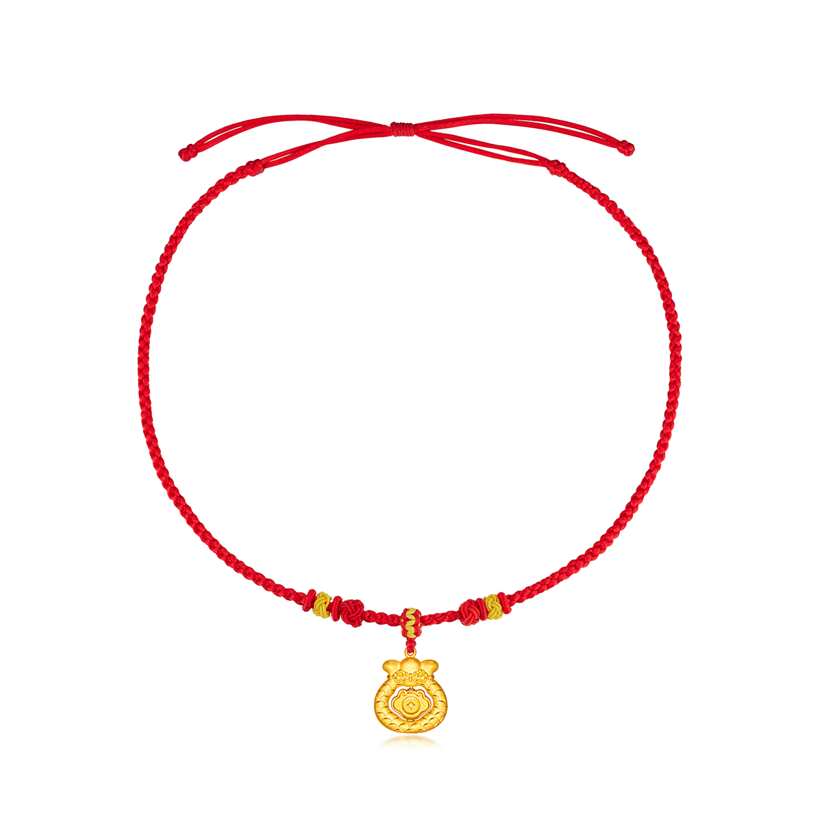 六福珠宝生肖龙鳞福袋黄金项链吊坠宝宝儿童足金计价L07TBGP0050【联系客服补货】