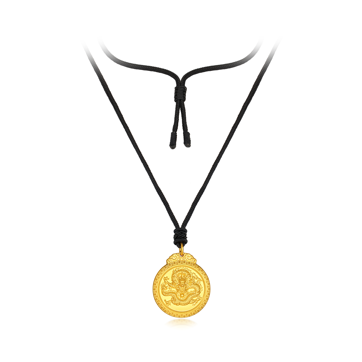 六福珠宝福满传家百福龙牌黄金吊坠男款足金挂坠计价L02TBGP0014【联系客服补货】【视频看货】