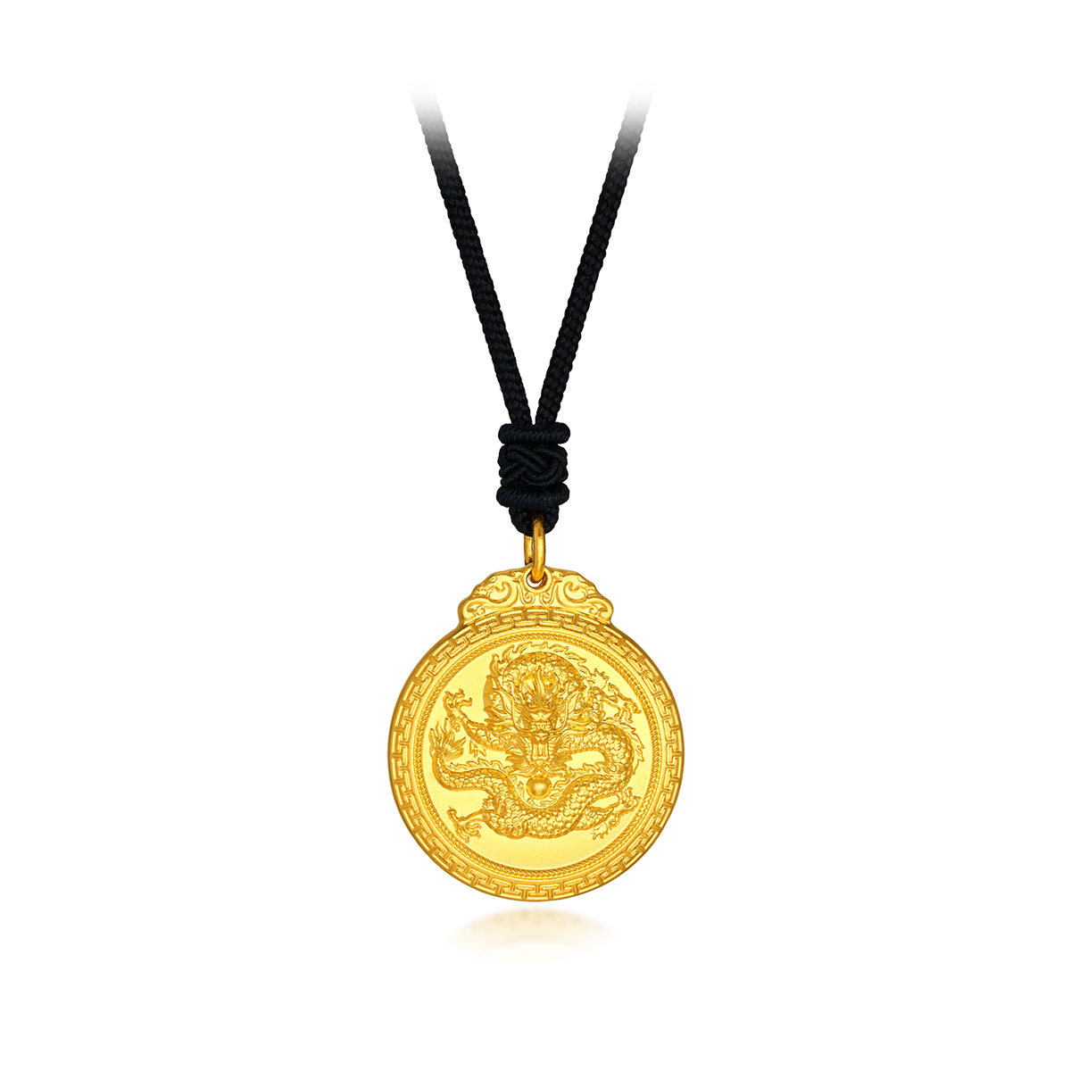 六福珠宝福满传家百福龙牌黄金吊坠男款足金挂坠计价L02TBGP0014【联系客服补货】【视频看货】