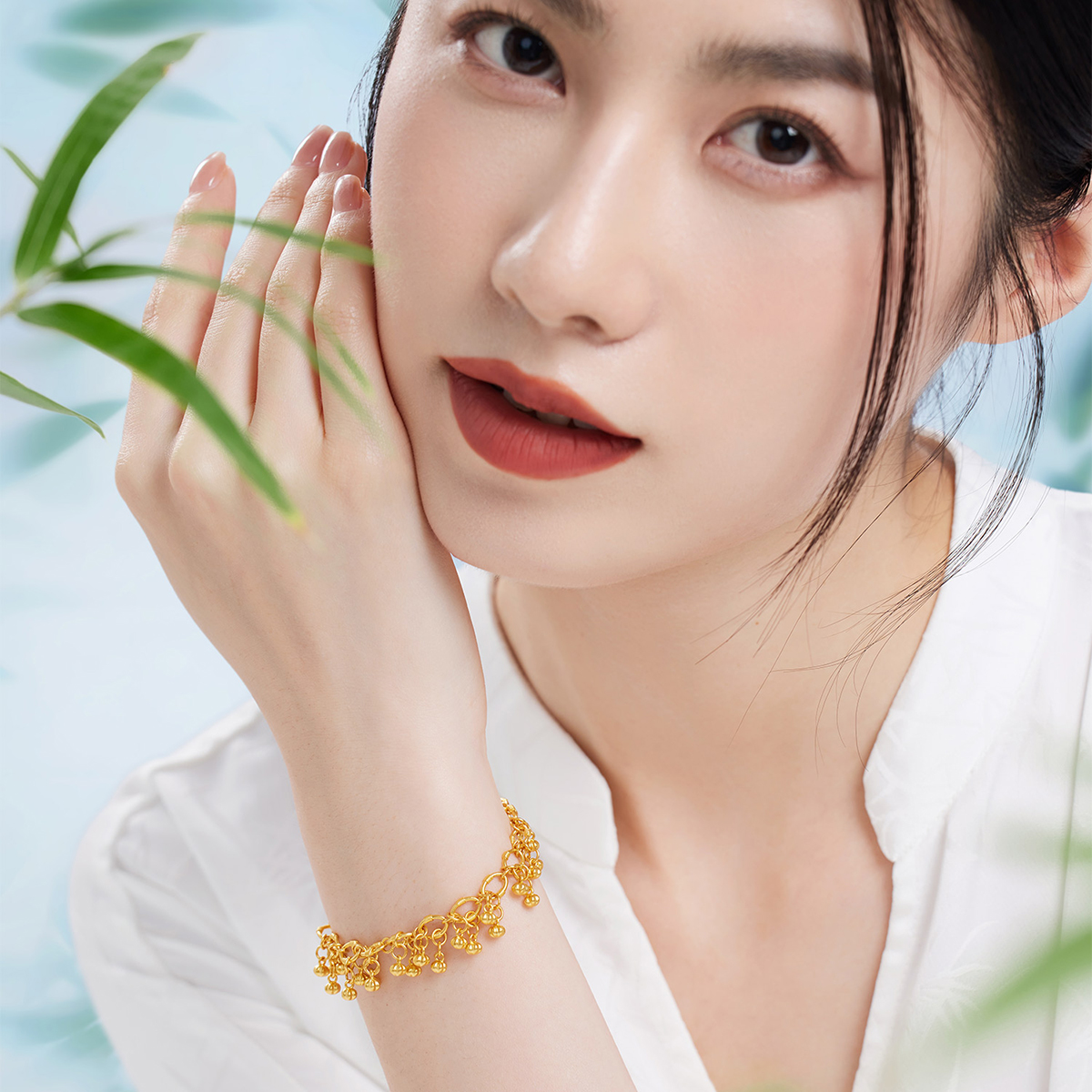 六福珠宝福满传家硕果累累黄金手链女款足金首饰计价F58TBGB0004【联系客服补货】