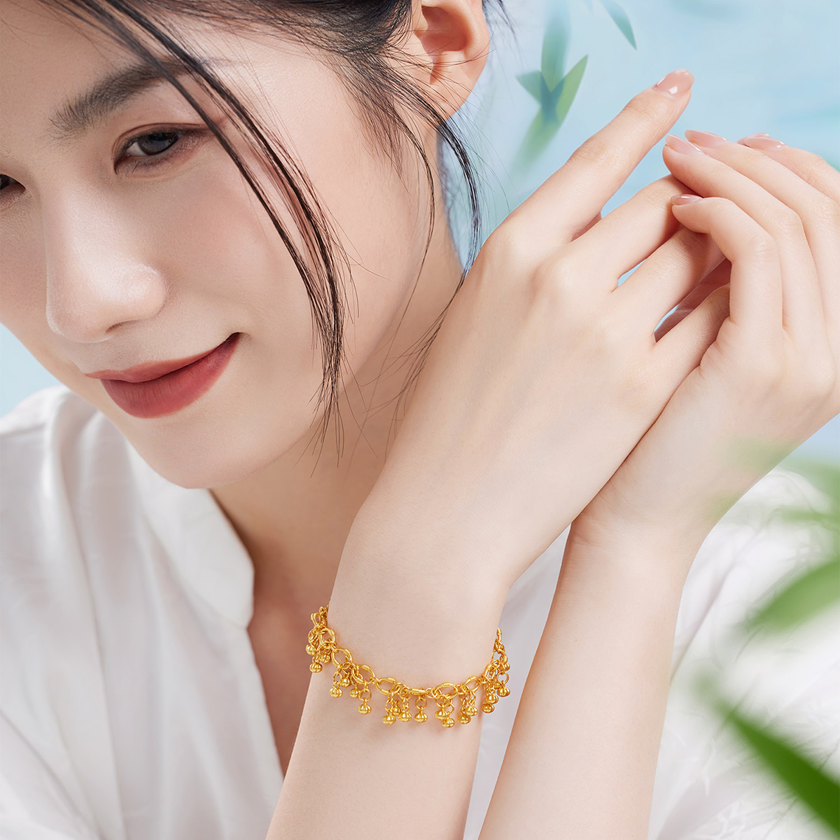 六福珠宝福满传家硕果累累黄金手链女款足金首饰计价F58TBGB0004【联系客服补货】