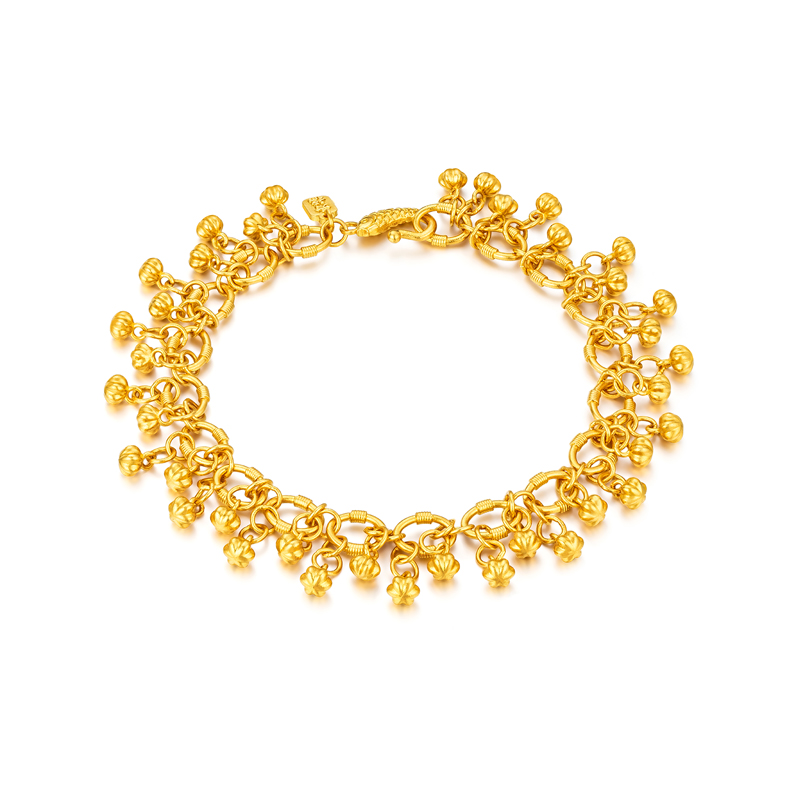 六福珠宝福满传家硕果累累黄金手链女款足金首饰计价F58TBGB0004【联系客服补货】