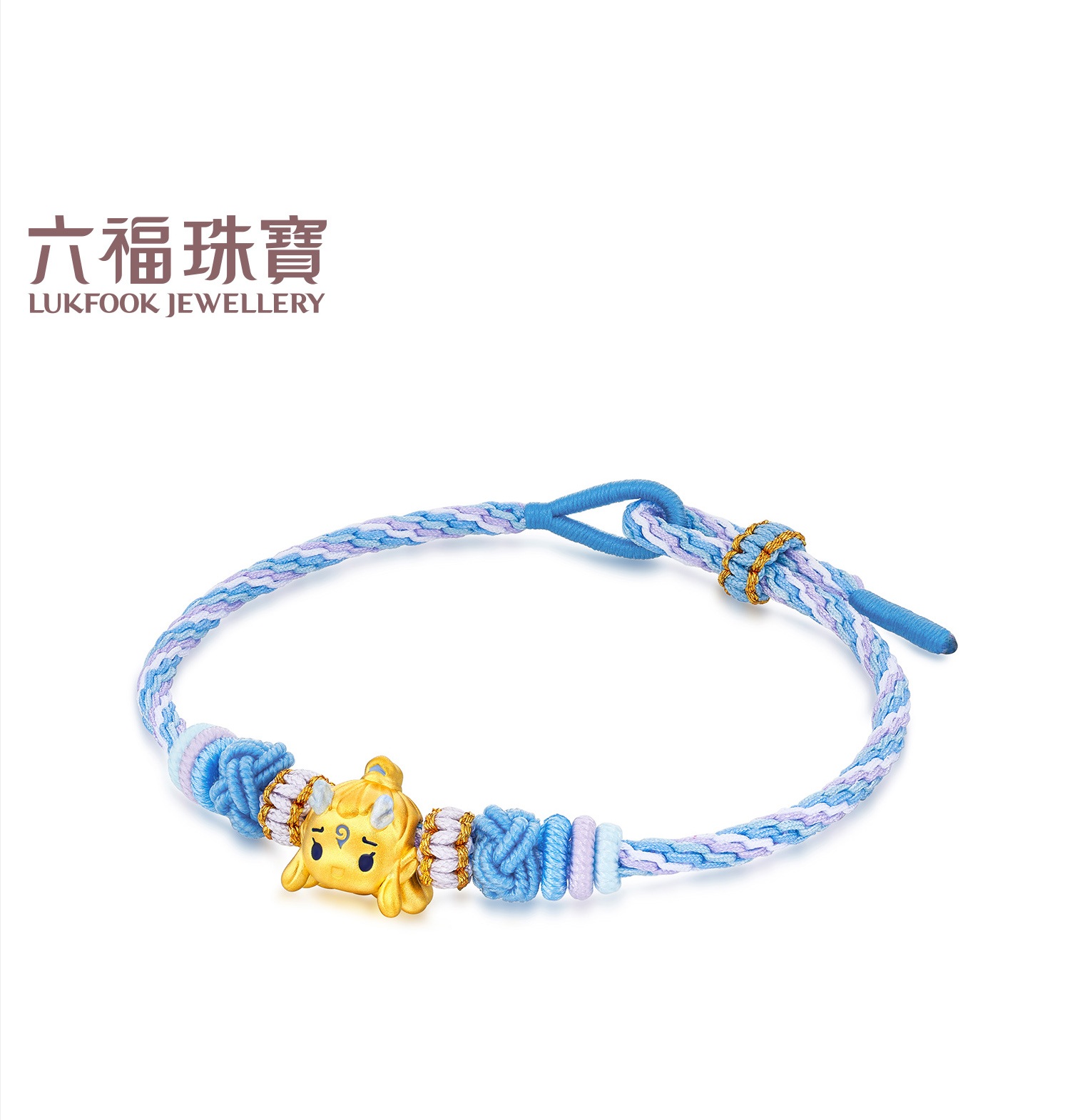 六福珠宝电影哪吒之魔童闹海敖丙足金串饰黄金转运珠手绳034917PB