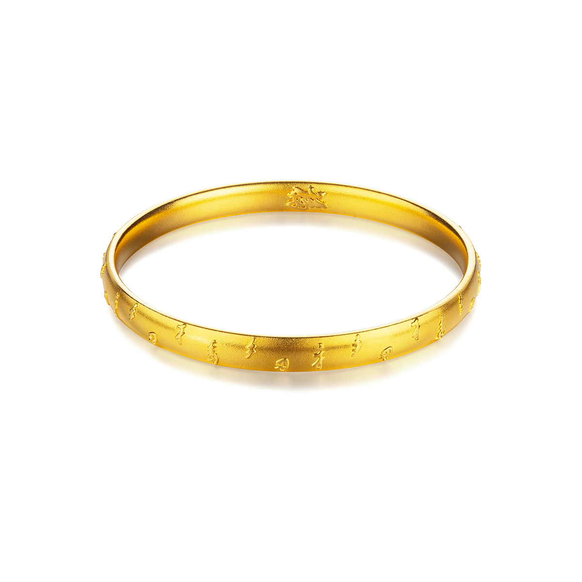 六福珠宝福满传家福泽连绵古法黄金手镯女款足金镯子计价000346A1【联系客服补货】【视频看货】