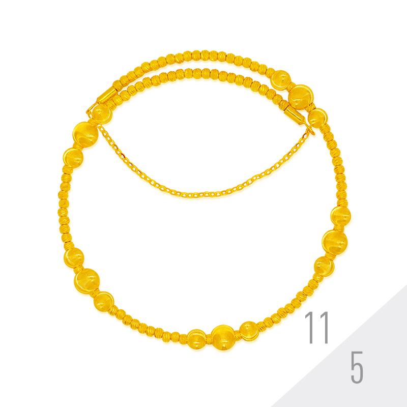 【天天爱上新-预售定金多退少补-工费5折】六福珠宝星河璀璨足金手镯031817AA