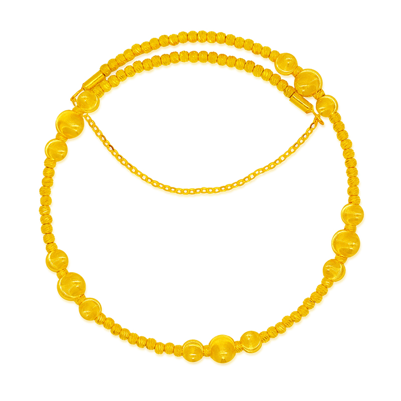 【天天爱上新-预售定金多退少补-工费5折】六福珠宝星河璀璨足金手镯031817AA