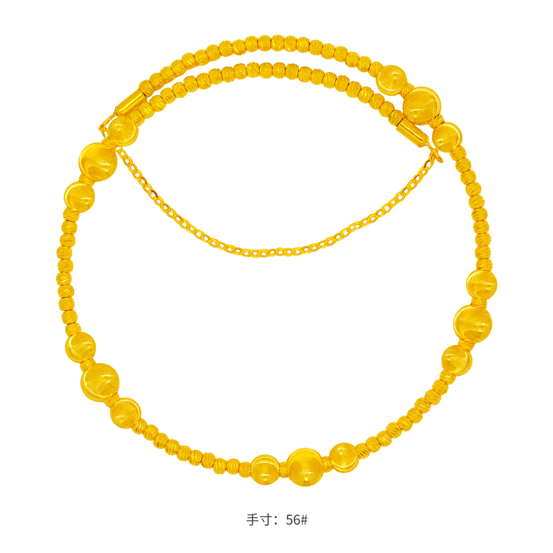 【天天爱上新-预售定金多退少补-工费5折】六福珠宝星河璀璨足金手镯031817AA