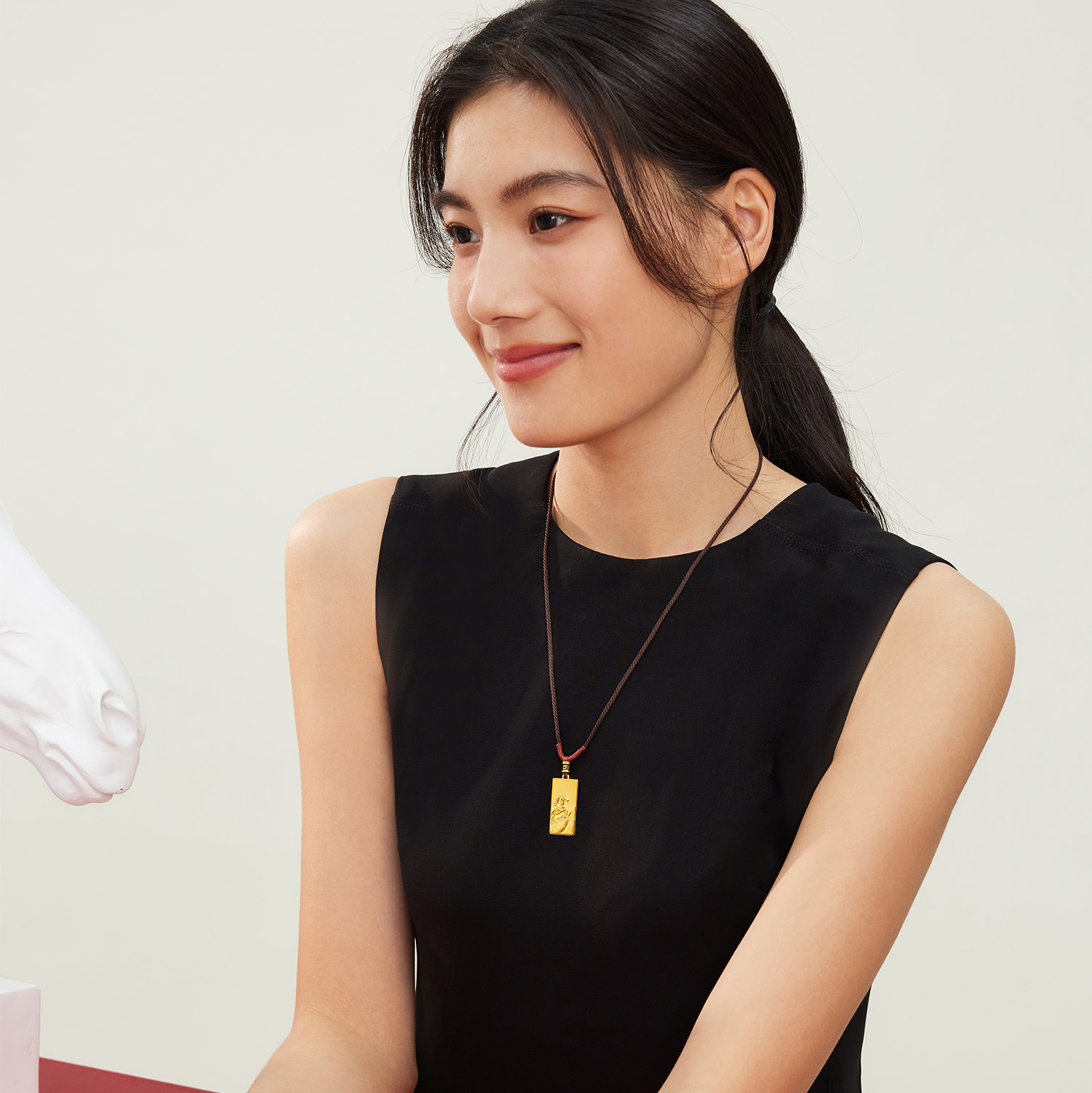 六福珠宝福满传家马跃前程黄金项链吊坠男女生肖马计价ERG0011DS【1V1直播看货】