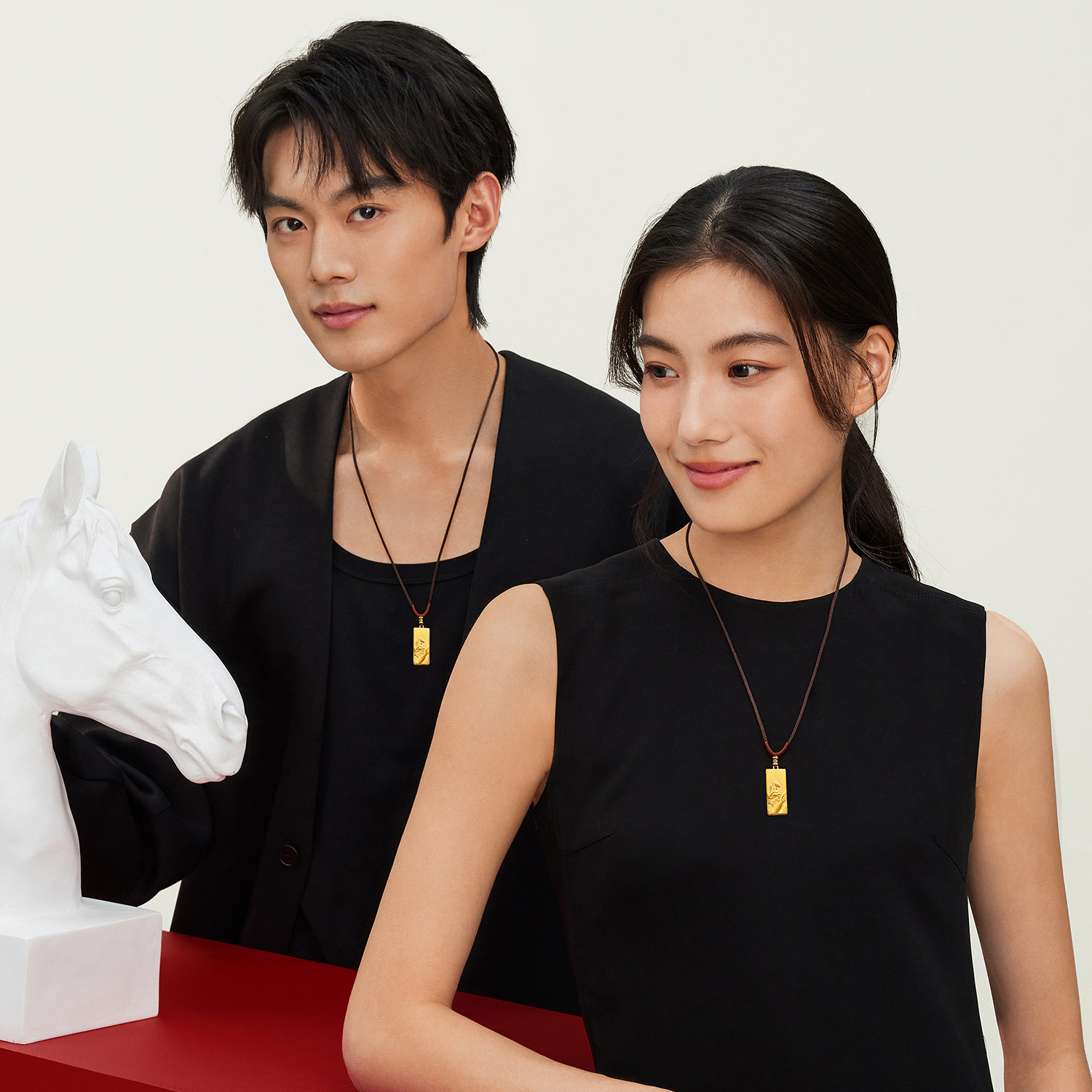 六福珠宝福满传家马跃前程黄金项链吊坠男女生肖马计价ERG0011DS【1V1直播看货】