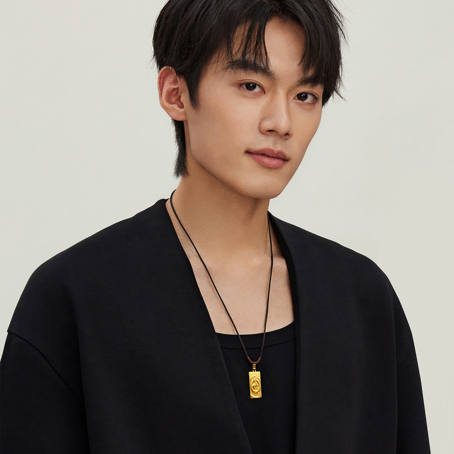 六福珠宝福满传家一马当先黄金项链吊坠男女生肖马计价ERG0012DS【1V1直播看货】