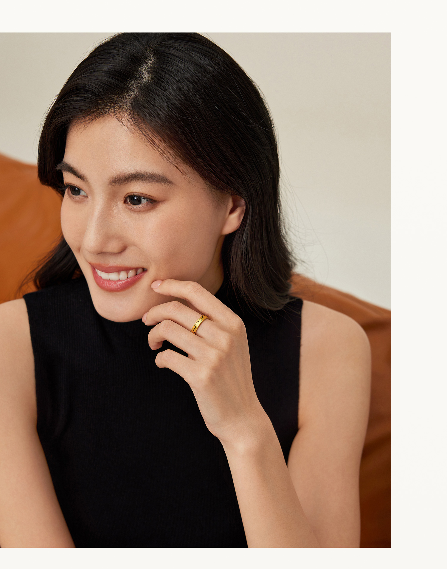 六福珠宝一马当先黄金戒指男女款电黑生肖马年情侣对戒HEA0010DS