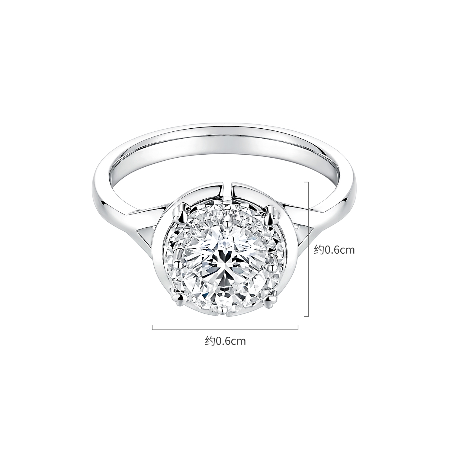 【成毅同款】【成毅同款】六福珠宝爱很美闪耀之爱钻石戒指女18k金钻戒LB34975【1V1直播看货】