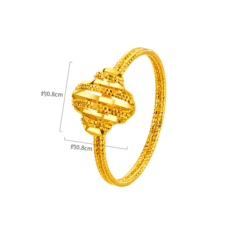 【店庆特惠】六福珠宝光影金四叶草黄金戒指女款手工编织5G足金计价GJG0187DS