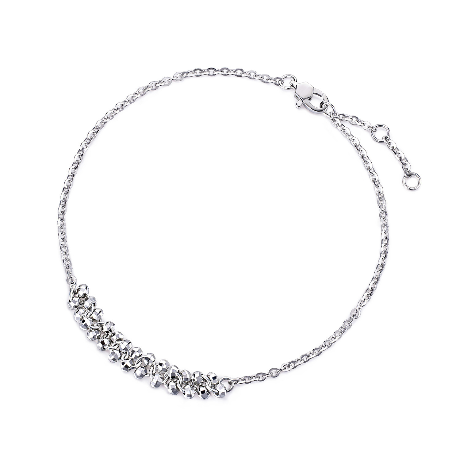 六福珠宝烂漫星河铂金手链铂950女款闪耀白金串珠计价L19P0010DS