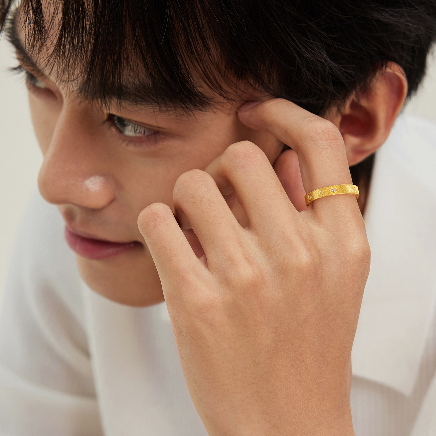 六福珠宝Goldstyle·X满天星辰黄金足金钻石男女款戒指七夕031685MA【联系客服补货】