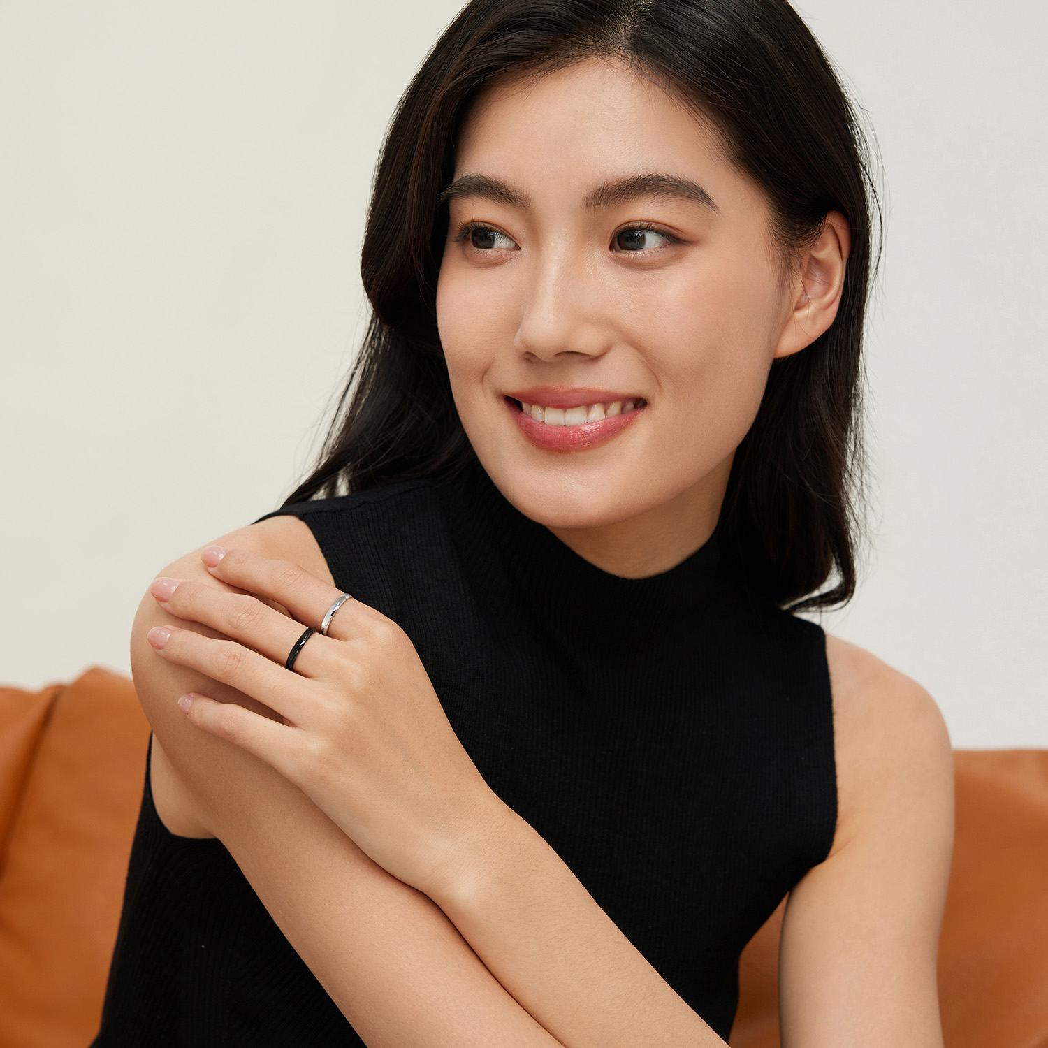 六福珠宝泥鳅背铂金戒指铂950电黑白金情侣对戒计价L04P0029DS【联系客服补货】