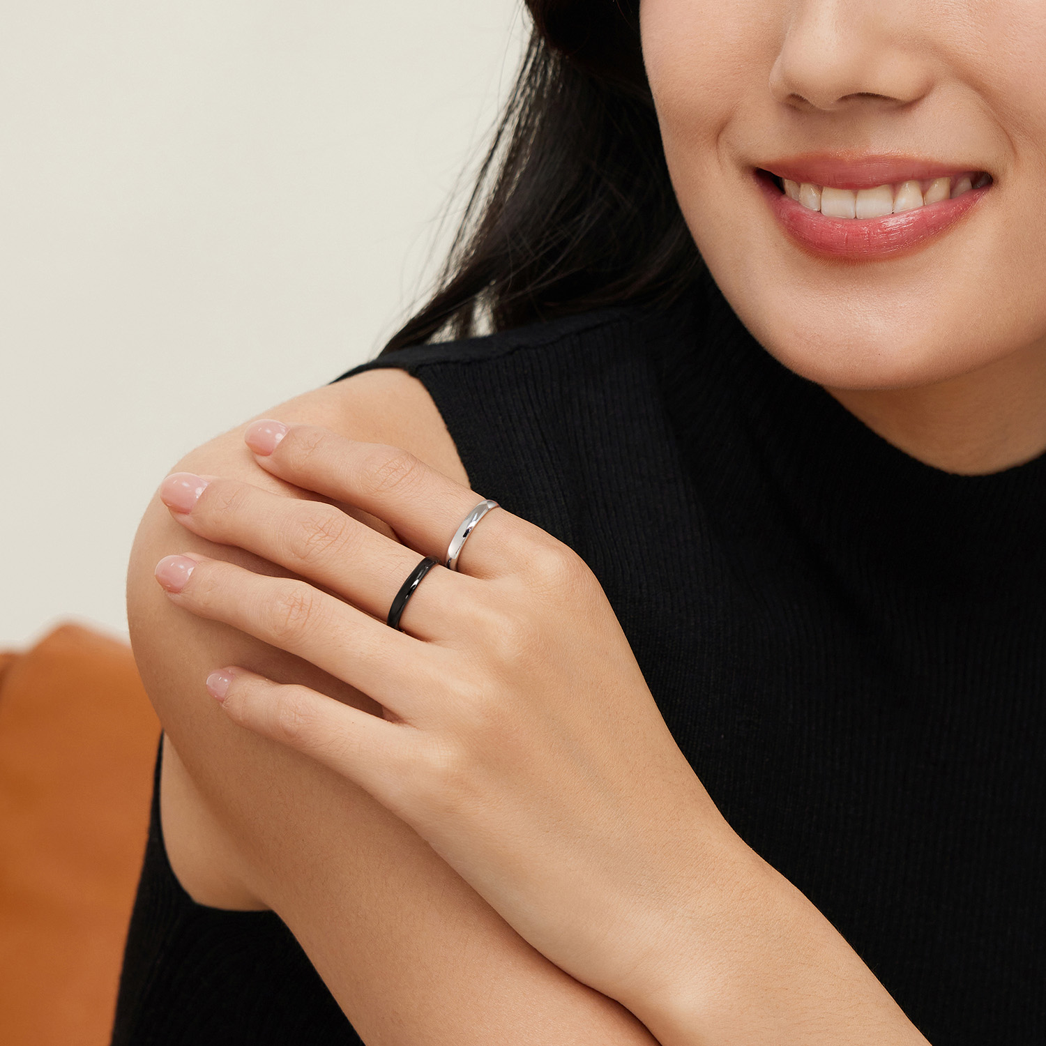 六福珠宝泥鳅背铂金戒指铂950电黑白金情侣对戒计价L04P0029DS【联系客服补货】