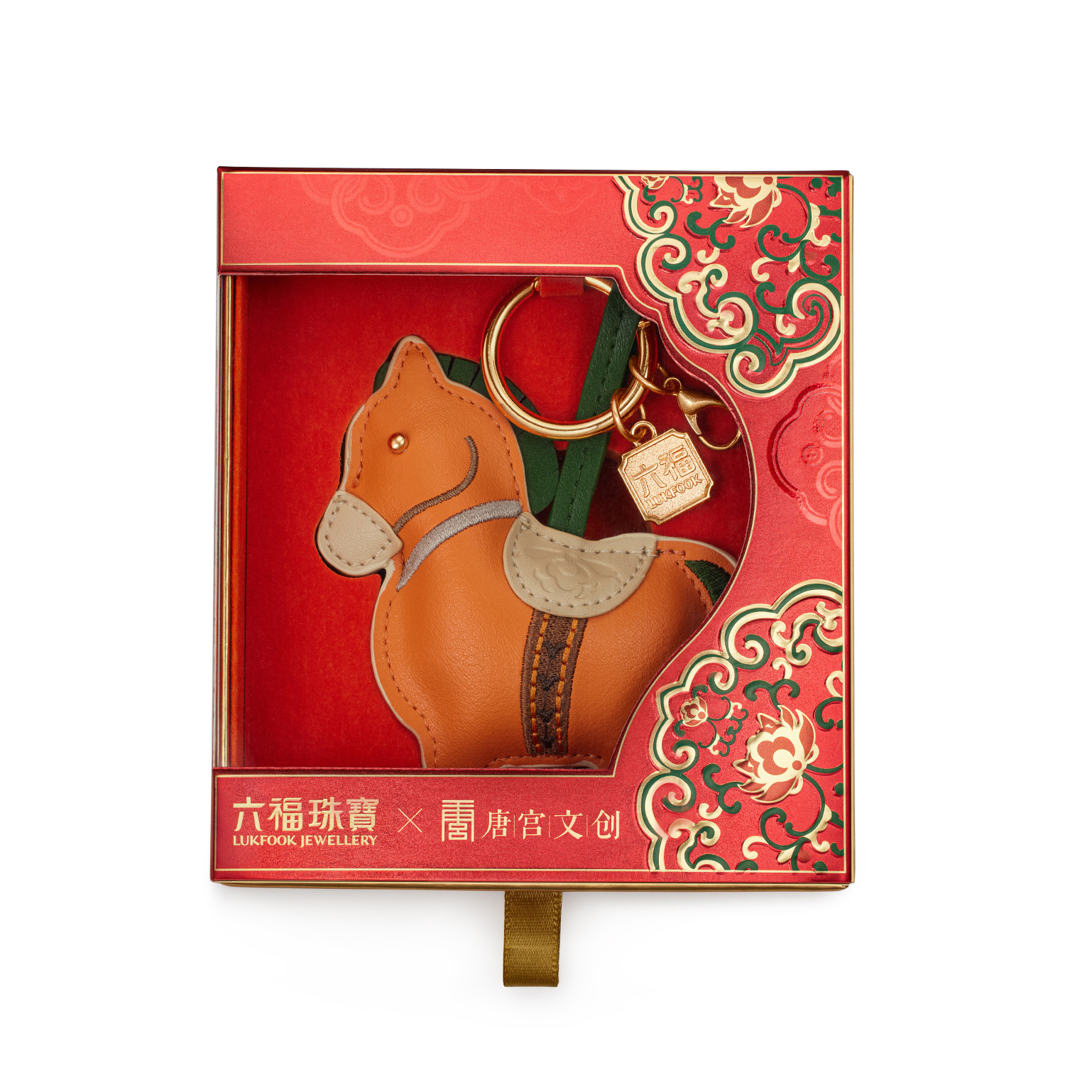六福珠宝唐宫夜宴联名福气墩墩马福袋黄金章包包挂件配饰034866JA新品12