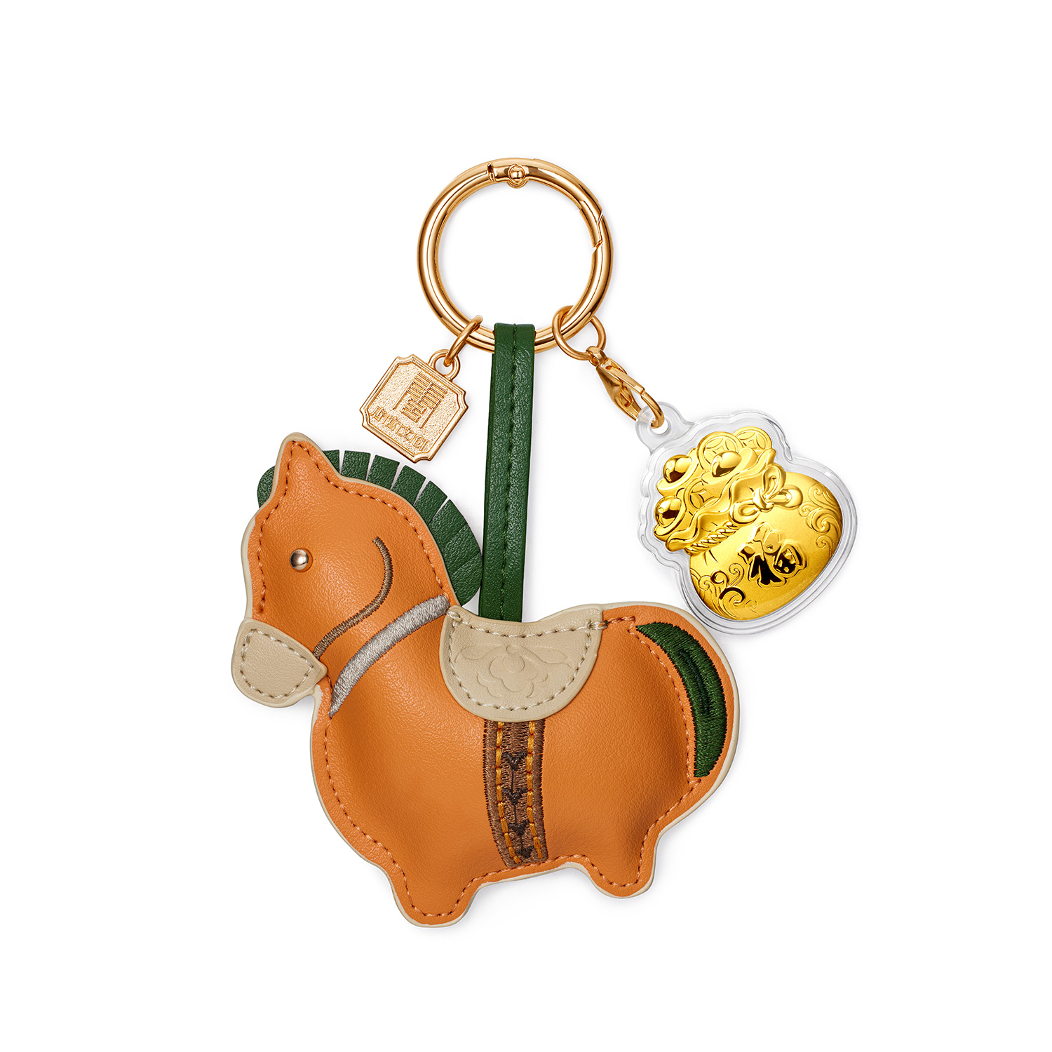 六福珠宝唐宫夜宴联名福气墩墩马福袋黄金章包包挂件配饰034866JA新品12