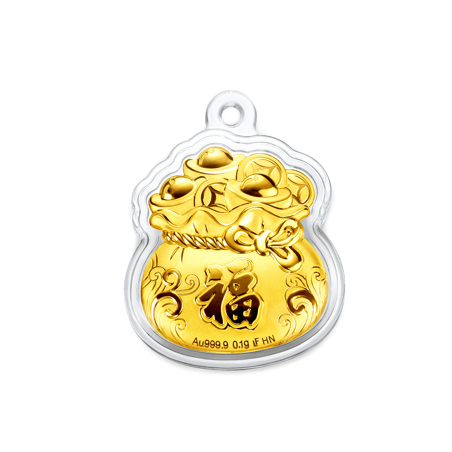 六福珠宝唐宫夜宴联名福气墩墩马福袋黄金章包包挂件配饰034866JA新品12