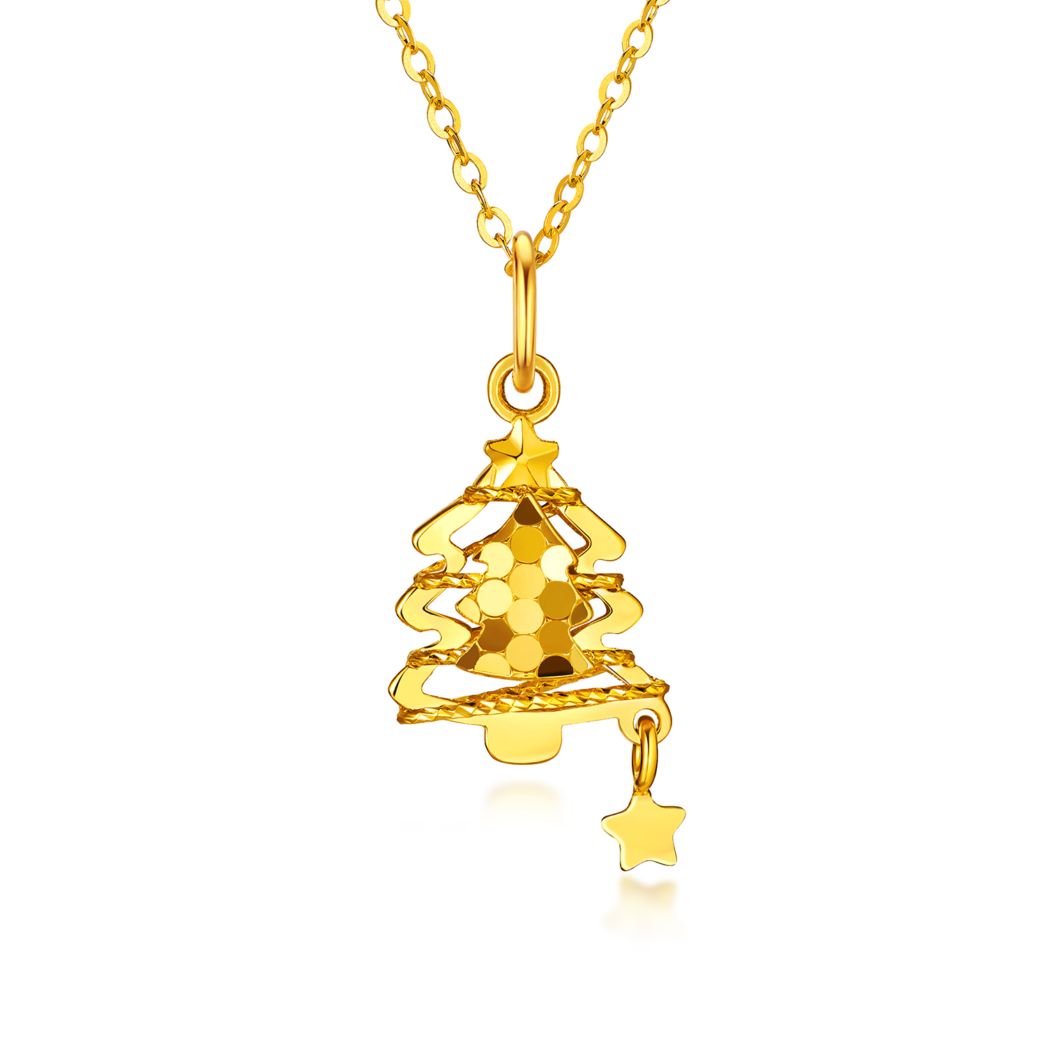 六福珠宝光影金黄金吊坠女款足金蝴蝶计价GMG0003DS特享